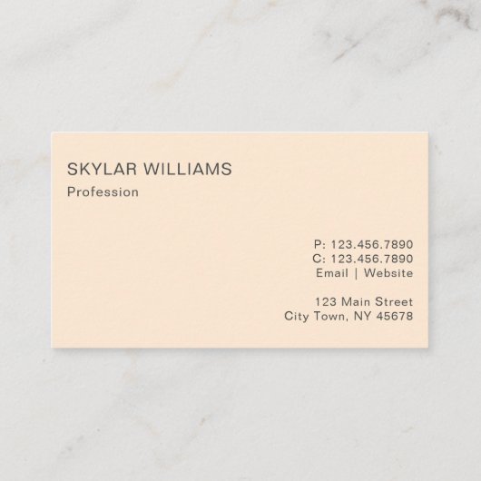 Moderne Minimal-Monogramm-Beige Visitenkarte (Rückseite)