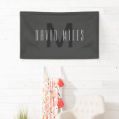 Moderne Minimal-Monogramm-Design Vorlag Dark Grey Banner (Insitu)