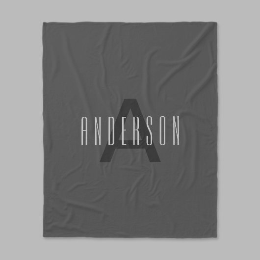Moderne Minimal-Monogramm-Design Vorlag Dark Grey Fleecedecke