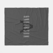 Moderne Minimal-Monogramm-Design Vorlag Dark Grey Fleecedecke (Vorderseite (Horizontal))