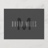 Moderne Minimal-Monogramm-Design Vorlag Dark Grey Postkarte (Vorderseite)