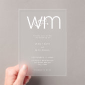 Moderne Minimal-Monogramm-Hochzeit Acryleinladungen (Insitu (Handheld))