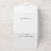 Moderne Minimal-Monogramm-Schwarz-Weiß-Hochzeit All In One Einladung (Außenbereich)
