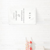 Moderne Minimal-Monogramm-Schwarz-Weiß-Hochzeit Banner (InSitu)