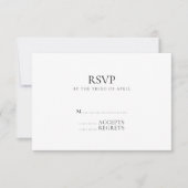 Moderne Minimal-Monogramm-Schwarz-Weiß-Hochzeit RSVP Karte (Vorderseite)