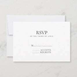 Moderne Minimal-Monogramm-Schwarz-Weiß-Hochzeit RSVP Karte