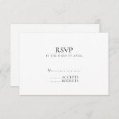 Moderne Minimal-Monogramm-Schwarz-Weiß-Hochzeit RSVP Karte (Vorne/Hinten)
