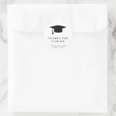 Moderne Minimal Mortar Board Einfach Abschluss Runder Aufkleber (Tasche)