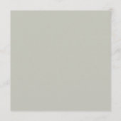 Moderne Minimal Moss & Sage Green Wedding Rezeptio Menükarte (Rückseite)