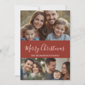 Moderne Minimal Multi-Foto Weihnachten (Vorderseite)