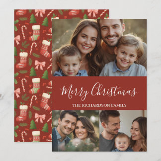 Moderne Minimal Multi-Foto Weihnachten