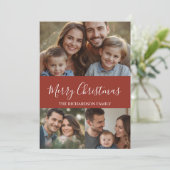 Moderne Minimal Multi-Foto Weihnachten (Stehend Vorderseite)
