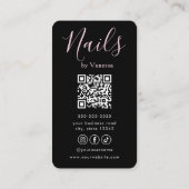 Moderne Minimal Nageldesign QR-Code Chic Visitenkarte (Rückseite)