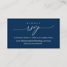 Moderne Minimal Navy Blue Calligraphy, Online UAWG Begleitkarte