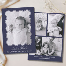 Moderne Minimal Navy Blue Neugeborene Baby Birth