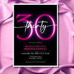 Moderne Minimal Neon Pink 30 Drehbuch Geburtstag Einladung<br><div class="desc">Dieses moderne und schicke Geburtstagsfest verbindet klassisches Schwarz mit Weiß und hellen rosa Akzenten, darunter das neonähnliche Rosa "30". Es ist minimales Design ist ein einfaches und lustiges Design, um den Meilenstein Geburtstag zu feiern. Auf der Rückseite befindet sich ein Bereich für einen QR-Code für die Reaktion der UAWG. Erstellt...</div>