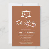 Moderne Minimal Oh Baby Dusche Einladung (Vorderseite)