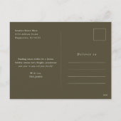 Moderne Minimal Olive Green 4 Foto Weihnachten (Rückseite)