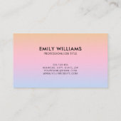 Moderne Minimal Ombre Gradient Business Card Visitenkarte (Rückseite)