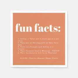 Moderne Minimal Papaya Color Swatch Fun Fakten Serviette