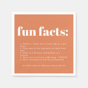 Moderne Minimal Papaya Color Swatch Fun Fakten Serviette