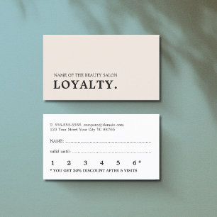 Moderne Minimal Pastel Beauty Loyalty Card Treuekarte