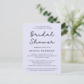 Moderne Minimal Pastel Bridal Dusche Einladung Postkarte (Stehend Vorderseite)