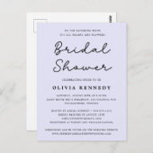 Moderne Minimal Pastel Bridal Dusche Einladung Postkarte (Vorne/Hinten)