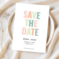Moderne Minimal Pastel Multi Color Foto Hochzeit