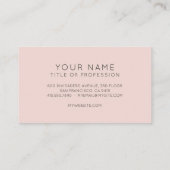 Moderne Minimal Pastel Pink & Black Hello Business Visitenkarte (Rückseite)