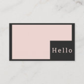 Moderne Minimal Pastel Pink & Black Hello Business Visitenkarte (Vorderseite)