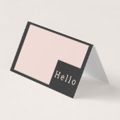 Moderne Minimal Pastel Pink & Black Hello Business Visitenkarten (Vorderseite)