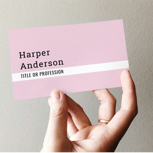 Moderne Minimal Pastel Pink Business Cards Visitenkarte