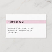 Moderne Minimal Pastel Pink Business Cards Visitenkarte (Rückseite)