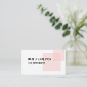 Moderne Minimal Pastel Pink Square Business Cards Visitenkarte (Stehend Vorderseite)