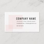 Moderne Minimal Pastel Pink Square Business Cards Visitenkarte (Rückseite)