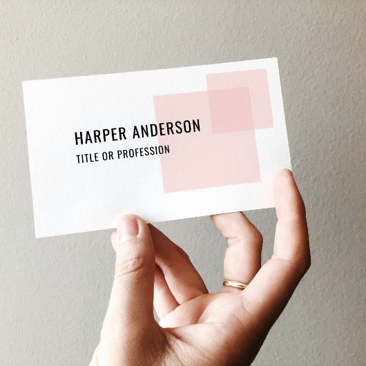 Moderne Minimal Pastel Pink Square Business Cards Visitenkarte