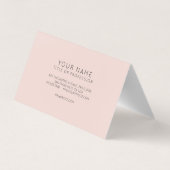 Moderne Minimal Pastel Rosa und Schwarz Monogramm Visitenkarten (Rückseite)