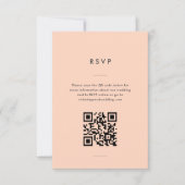 Moderne Minimal Peach Script Hochzeit RSVP Karte (Vorderseite)