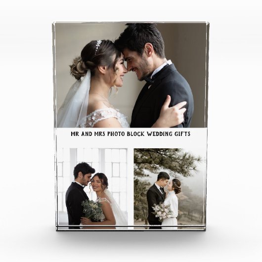 Moderne Minimal Personalisierte Mr. and Mrs. Foto (Vorderseite)