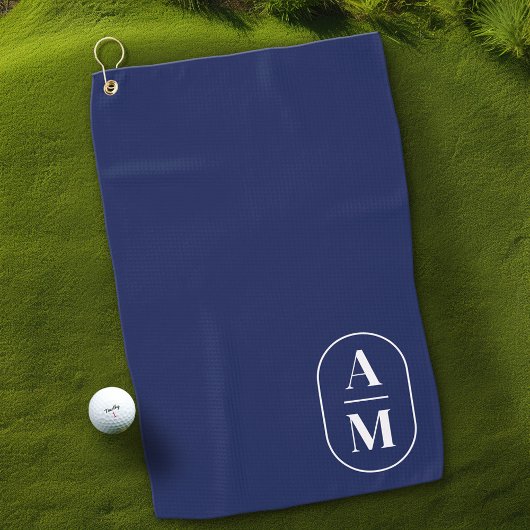 Moderne Minimal Pill Monogram - Navy Blue Golfhandtuch