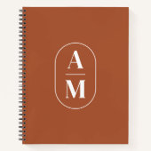 Moderne Minimal Pill Monogram - Terra Cotta Notizblock (Vorderseite)