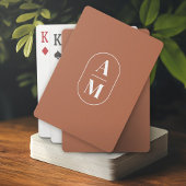 Moderne Minimal Pill Monogram - Terra Cotta Spielkarten