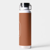 Moderne Minimal Pill Monogram - Terra Cotta Trinkflasche (Rückseite)