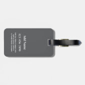 Moderne Minimal Pill Monogramm - Grau Gepäckanhänger (Rückseite horizontal)