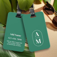 Moderne Minimal Pill Monogramm - Grün