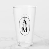 Moderne Minimal Pill Monogramm - Schwarz Glas (Rückseite)