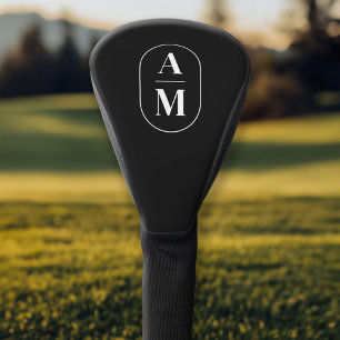 Moderne Minimal Pill Monogramm - Schwarz Golf Headcover