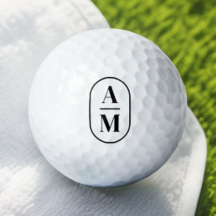 Moderne Minimal Pill Monogramm - Schwarz Golfball