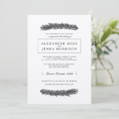 Moderne Minimal-Pine-Hochzeit Einladung (Stehend Vorderseite)